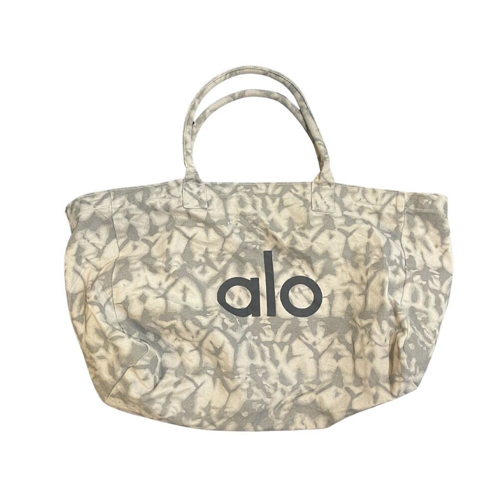 Alo Yoga Iconic Shopper Canvas Tote Bag Tie Dye Gym Yoga Travel Carry All Sporty